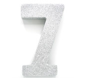 Tafeldecoratie glitter zilver cijfer 7