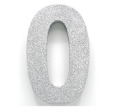 Tafeldecoratie glitter zilver cijfer 0 Tafeldecoratie glitter zilver cijfer 0