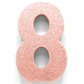 Tafeldecoratie glitter rosé goud cijfer 8