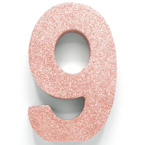 Tafeldecoratie glitter rosé goud cijfer 9