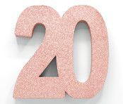 Tafeldecoratie glitter rosé goud cijfer 20