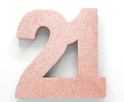 Tafeldecoratie glitter rosé goud cijfer 21