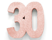 Tafeldecoratie glitter rosé goud cijfer 30