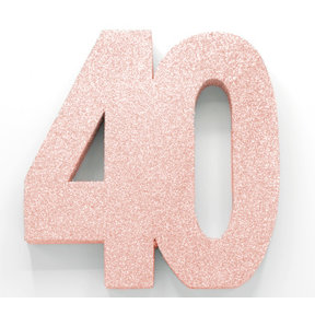 Tafeldecoratie glitter rosé goud cijfer 40