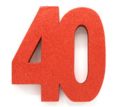 Tafeldecoratie glitter rood cijfer 40
