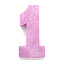 Globos Europe Tafeldecoratie glitter baby roze cijfer 1