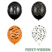Halloween ballonnen set spinnen, vleermuizen en skelletten 24 stuks