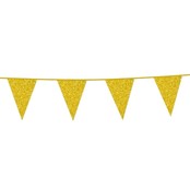 Glitter vlaggenlijn goud 6 meter (vlaggetjes 16x20cm)