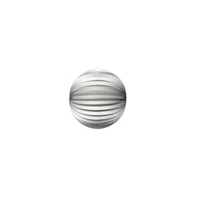 Papieren lampion rond 25cm Metallic zilver