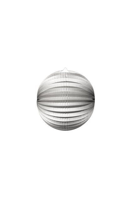 Papieren lampion rond 25cm Metallic zilver