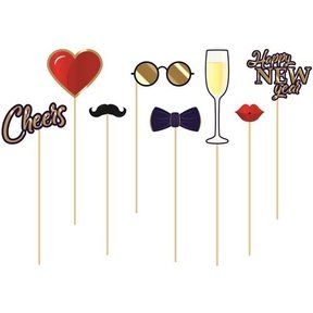 Photobooth props "Happy New Year" 8st
