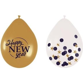Ballonnen mix set "Happy New Year" 30cm, 6st