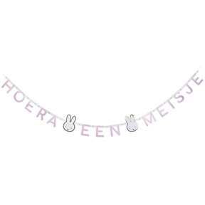 Letterslinger Nijntje baby Roze "Hoera een meisje" 180cm