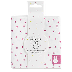 Servetten Nijntje baby Roze 25x25cm 20 stuks