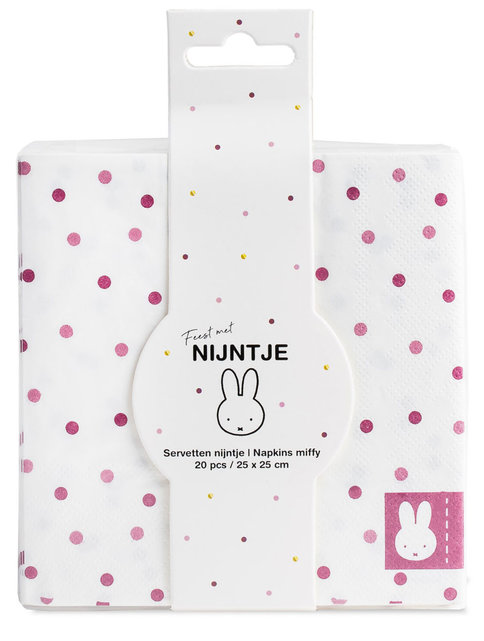 Servetten Nijntje baby Roze 25x25cm 20 stuks Servetten Nijntje baby Roze 25x25cm 20 stuks