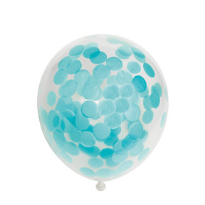 Ballonnen Confetti Licht Blauw - 6 stuks - 30cm