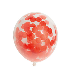 Ballonnen Confetti Rood - 6 stuks - 30cm