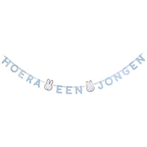 Letterslinger Nijntje baby Blauw "Hoera een jongen"