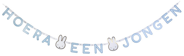 Letterslinger Nijntje baby Blauw "Hoera een jongen" Letterslinger Nijntje baby Blauw "Hoera een jongen"