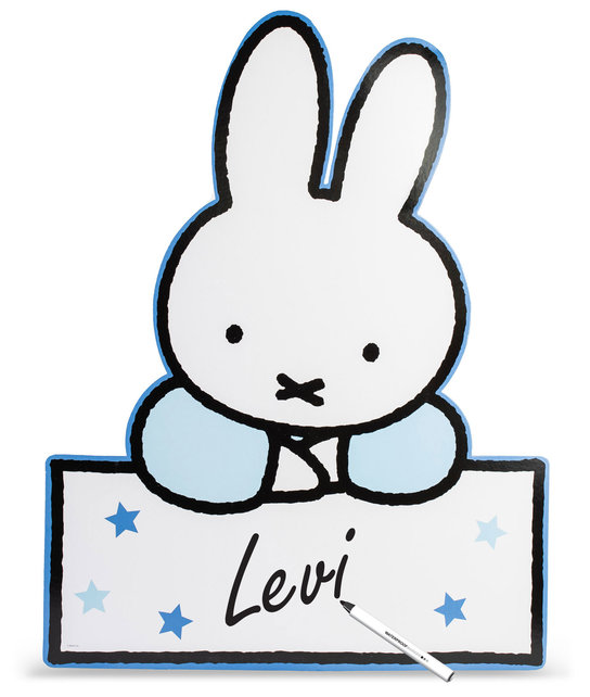 Geboortebord Nijntje baby Blauw met standaard 60cm