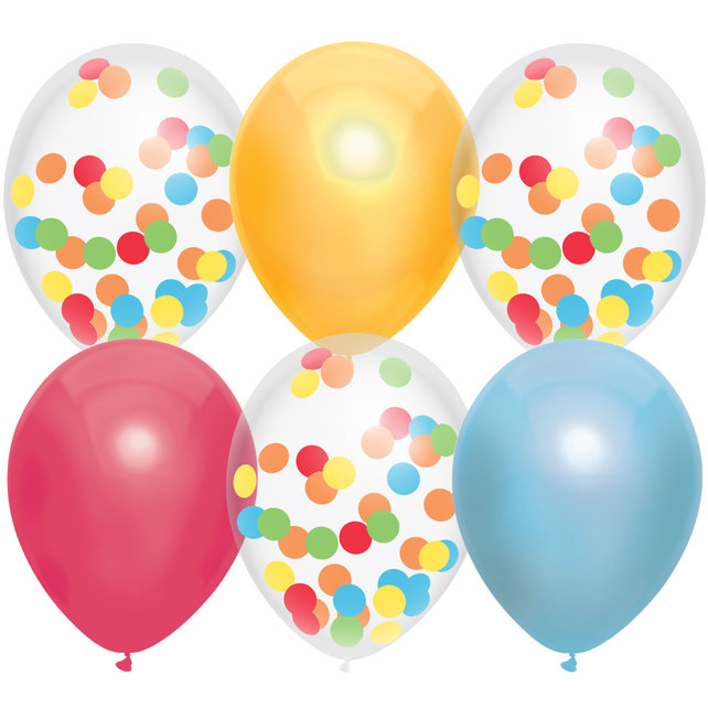 Ballonnen mix "Over the Rainbow" 30cm 6st