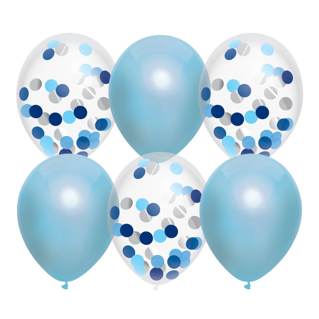 Ballonnen mix Sky Blue 30cm 6st