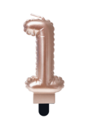 Folieballon cijfer kaars Rosé Goud 1