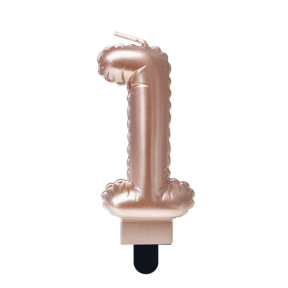 Folieballon cijfer kaars Rosé Goud 1