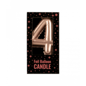 Folieballon cijfer kaars Rosé Goud 4
