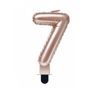 Folieballon cijfer kaars Rosé Goud 7