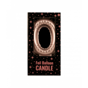 Folieballon cijfer kaars Rosé Goud 0