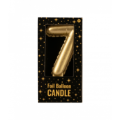 Folieballon cijfer kaars Goud 7