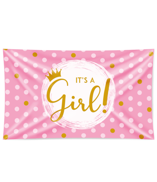 Gevel vlag - It's a girl! Gevel vlag - It's a girl!