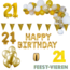 Feest-vieren 21 jaar Verjaardag Versiering Pakket Goud XL
