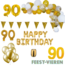 Feest-vieren 90 jaar Verjaardag Versiering Pakket Goud XL
