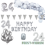 Feest-vieren 24 jaar Verjaardag Versiering Pakket Zilver XL