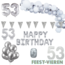 Feest-vieren 53 jaar Verjaardag Versiering Pakket Zilver XL