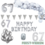 Feest-vieren 67 jaar Verjaardag Versiering Pakket Zilver XL