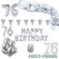 Feest-vieren 76 jaar Verjaardag Versiering Pakket Zilver XL