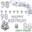 Feest-vieren 98 jaar Verjaardag Versiering Pakket Zilver XL