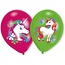 Amscan Unicorn verjaardag ballon 27 cm - roze & groen 6 stuks