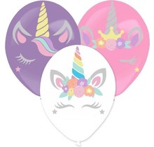 Ballonnen Eenhoorn met decoratie Stickers 35,5 Cm Latex 3 Stuks