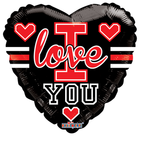 Folieballon Hart I Love You Zwart 46cm