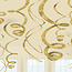 Amscan Swirl decoratie Goud - 12 stuks
