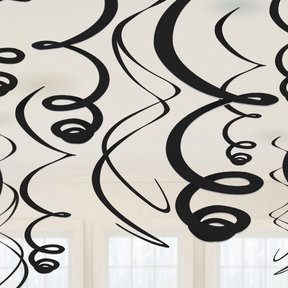 Swirl decoratie Zwart - 12 stuks