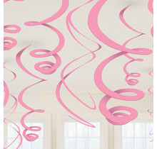 Swirl decoratie Baby Pink - 12 stuks