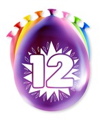 Happy party balloons - 12 jaar