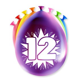 Happy party balloons - 12 jaar