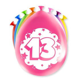 Happy party balloons - 13 jaar