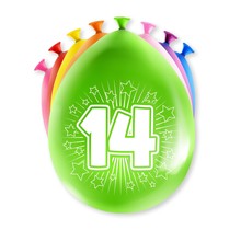 Happy party balloons - 14 jaar